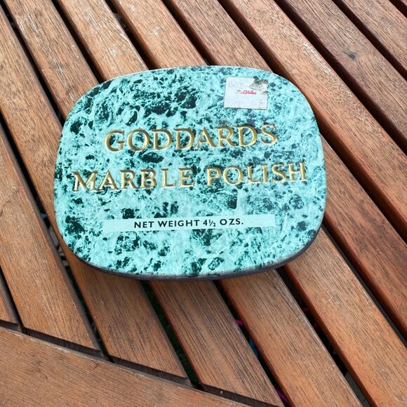 Vintage Goddards Marble Polish 4 1/2 Ozs Tin Made In England - Picture 1 of 4